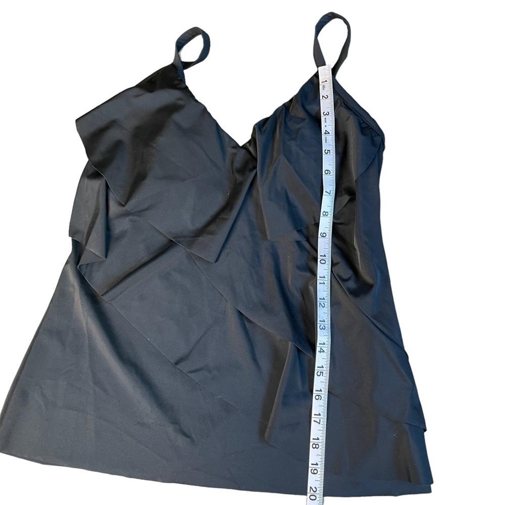 Ruby Ribbon Solid Black Ruffle Tankini Swim Top S… - image 7